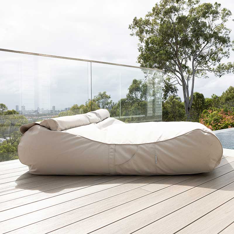 Natural Standard Olefin Nevaeh Double Sunbed outdoor Bean Bag by Mooi Living