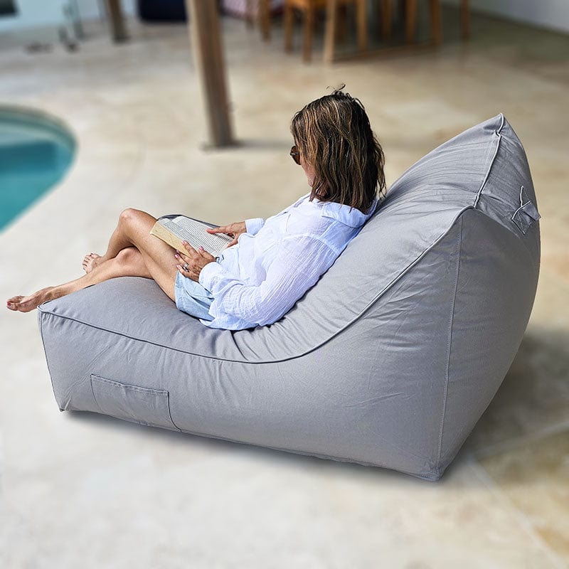 Stone Lachlan Outdoor Bean Bag – large, durable lounger perfect for garden or poolside lounging