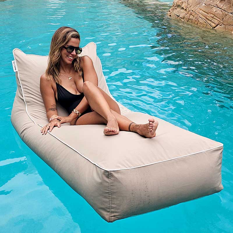 Luxury Talia Bean Bag Pool Floats in Taupe Mooi Living