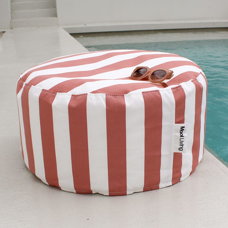 Blush Outdoor Ottoman Bean Bag made with Olefin by Mooi Living