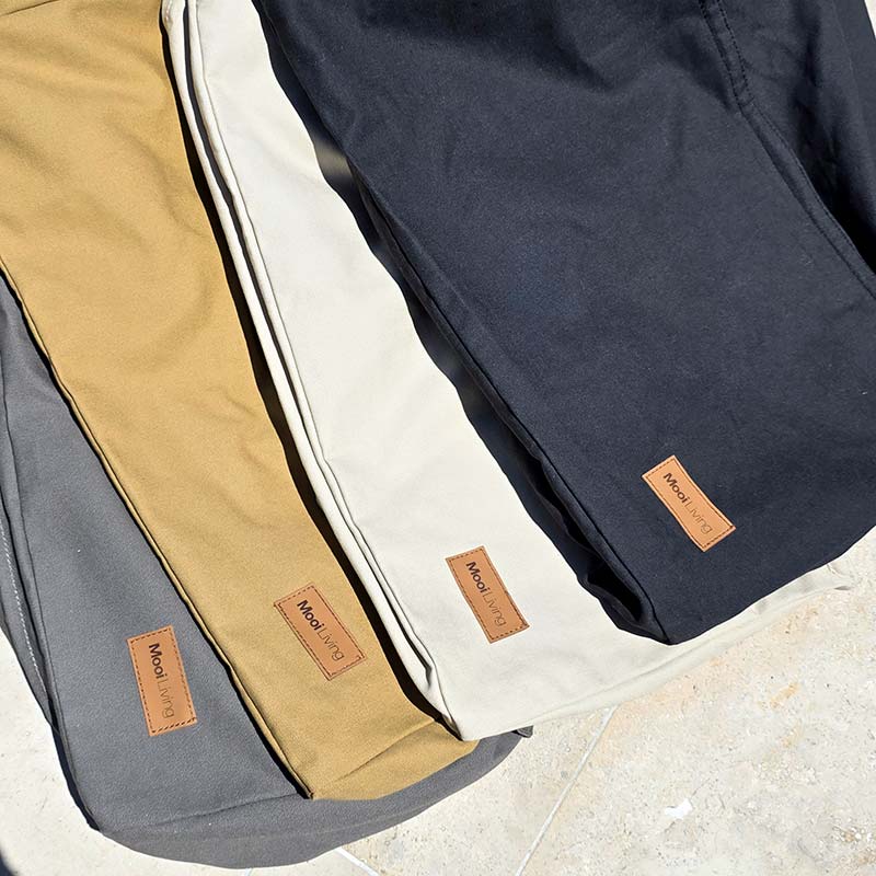 Cotton Canvas Swatches - Black, Natural, Tan and Mocha.