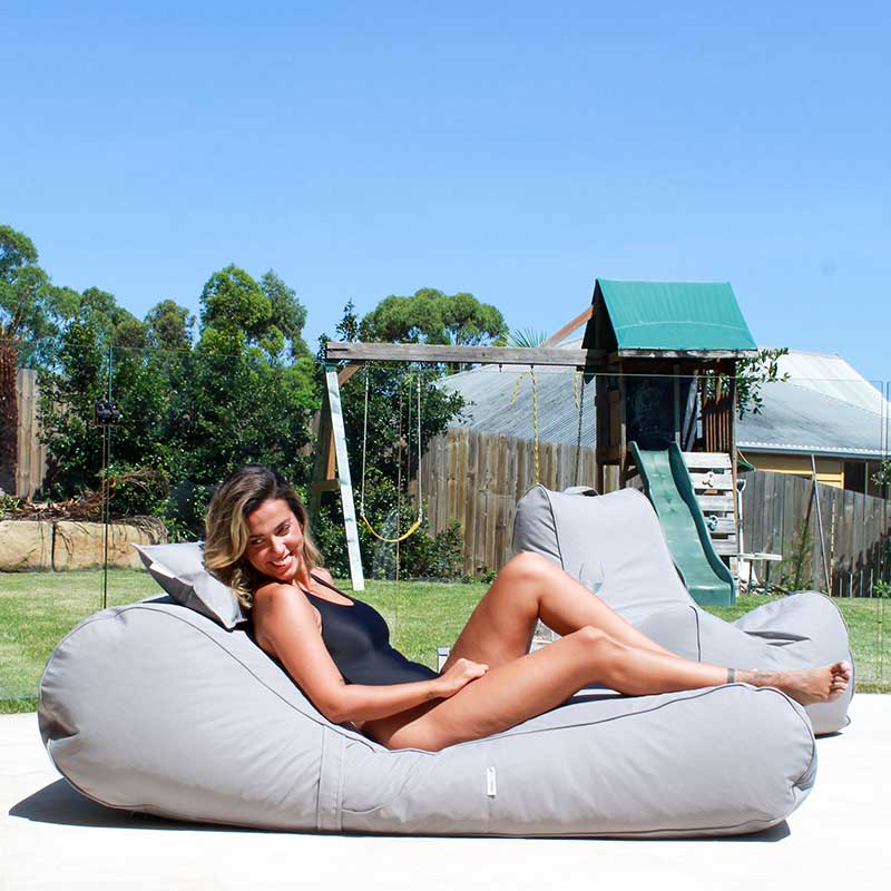 Isla Outdoor Sunlounge in Stone - Luxury Outdoor Bean Bags by Mooi Living