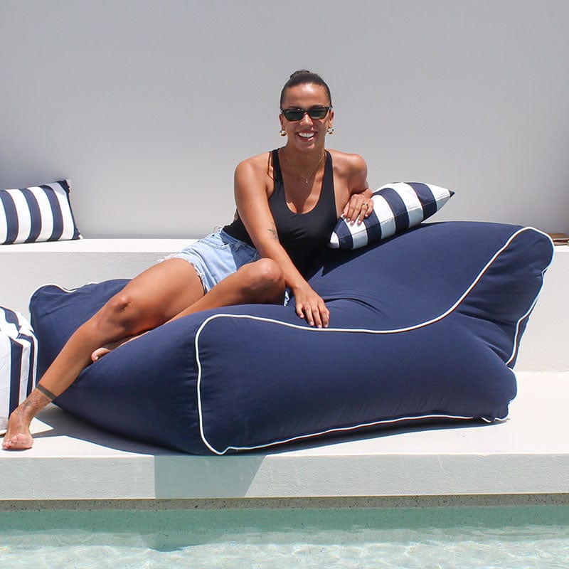 Outdoor Navy Chill UV Double Lounger Bean Bag by Mooi Living