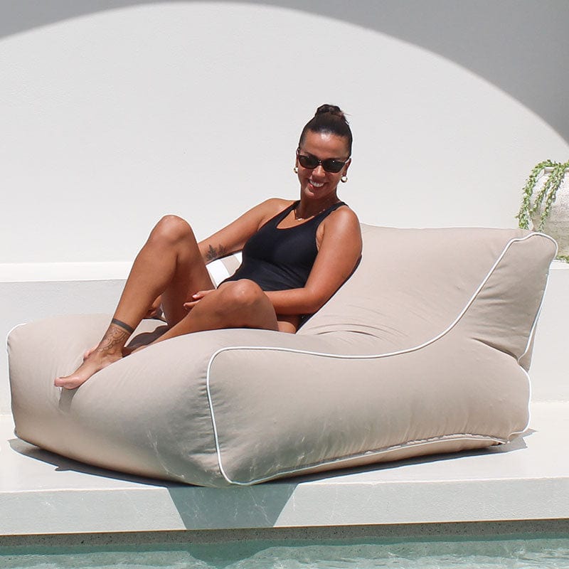 Double Seater Outdoor Chill UV Bean Bag in Taupe by Mooi Living
