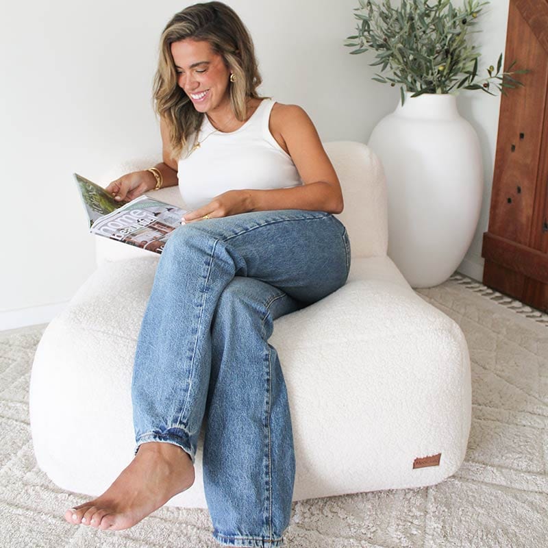Hallie bean bag Chair in a modern living space – soft, stylish, and spacious seating
