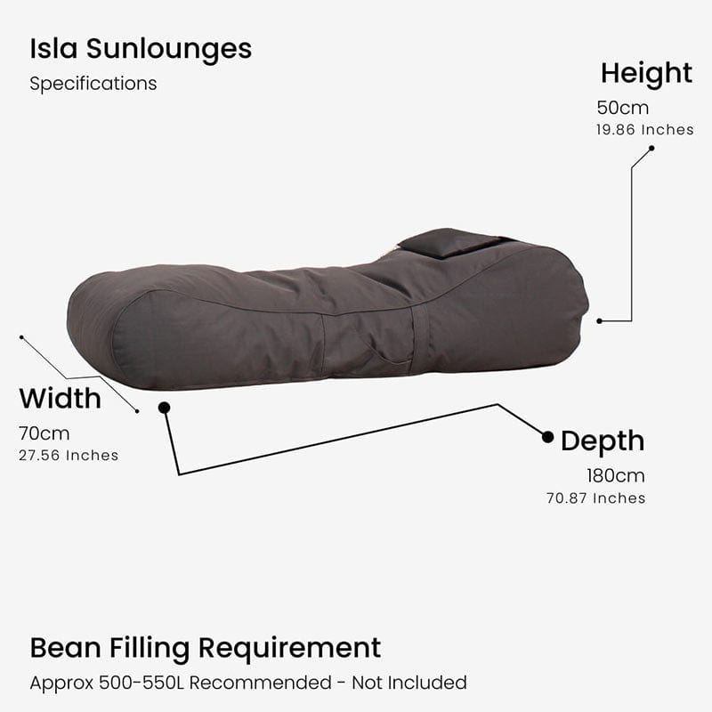 Isla Sunlounge bean bag – sleek, full-length outdoor lounger for poolside comfort