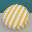 Bean Bag Ottoman – Outdoor Footrest Made with Olefin Fabric - Yellow Stripe