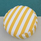 Bean Bag Ottoman – Outdoor Footrest Made with Olefin Fabric - Yellow Stripe