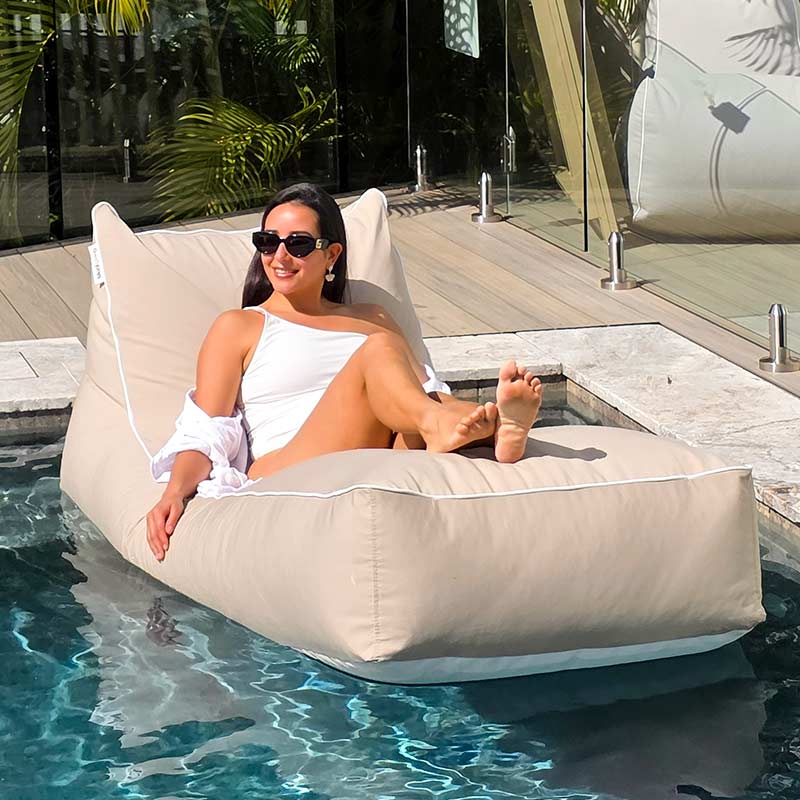 Resort Pool Float – Talia In-Pool Bean Bag in Taupe
