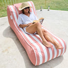 Outdoor Olefin Cojelo Bean Bag Lounger with Washable Cover - Blush