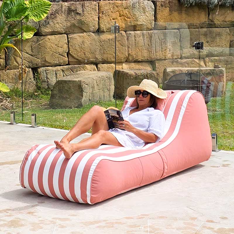 Outdoor Cojelo Bean Bag Lounger with Washable Cover Olefin - Blush