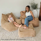 Mini Mooi Cord Bean Bag and Ottoman indoor bean bag by Mooi Living– a cozy, stylish set for kids to chill, read, or watch movies