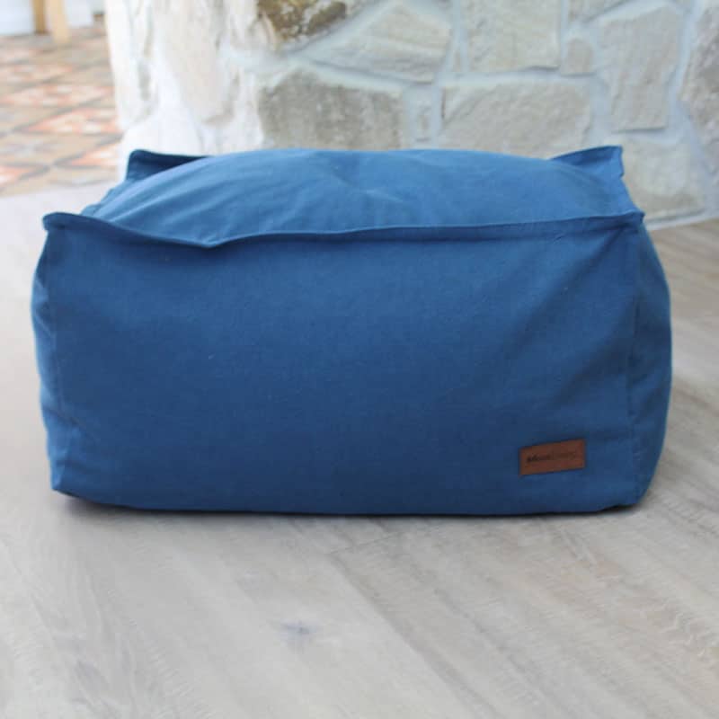 Blue Boss Indoor Ottoman | Washed Canvas | Mooi Living