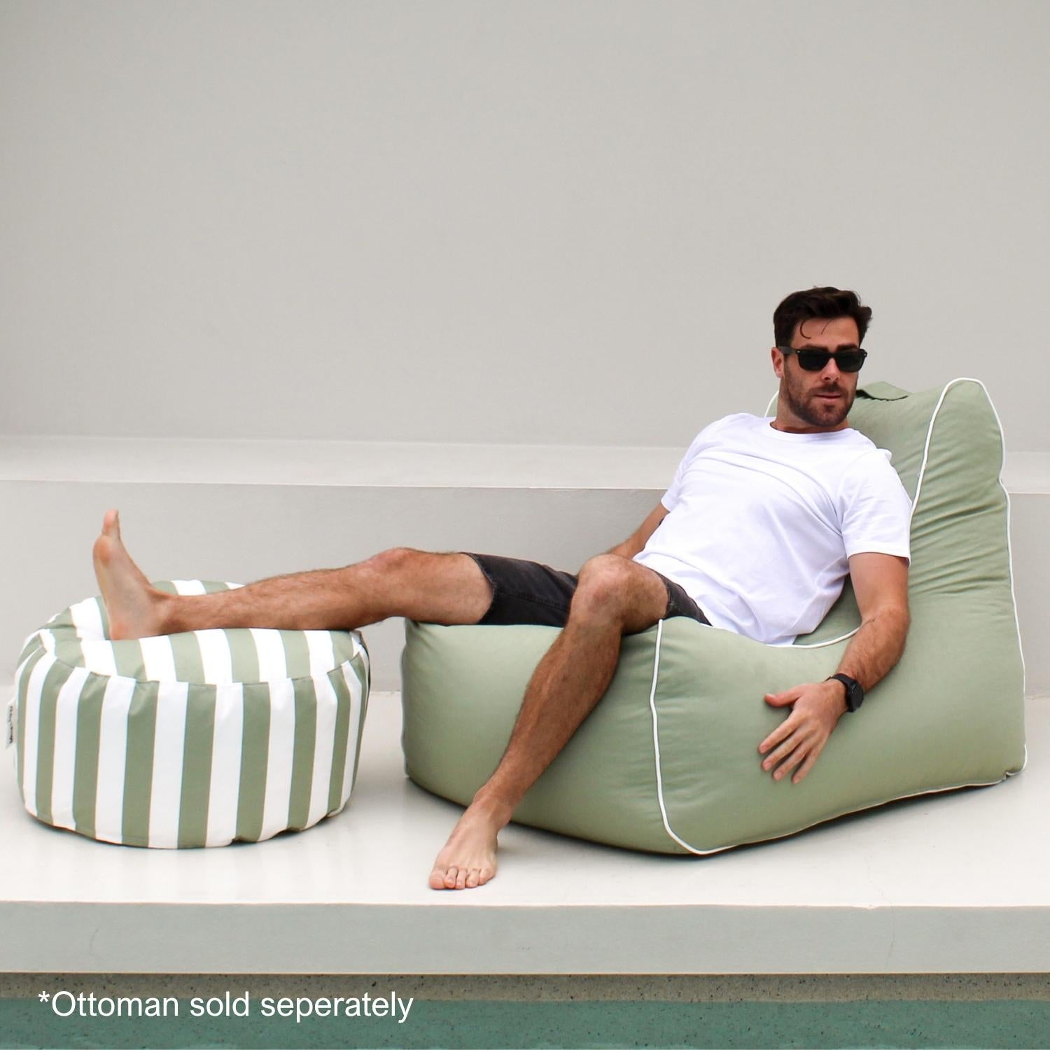 Sage Green Outdoor Bora Bora Bean Bag Chair, MOBORABB-GRE