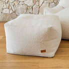Cream Serena bouclé ottoman indoor bean bag by Mooi Living, designed to pair with the Serena Armchair by Mooi Living.