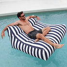 Lana Outdoor Bean Bag Lounger  outdoor bean bag by Mooi Living– Doubles as a Resort Pool Float - Navy Stripe