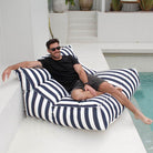 Lana Double Bean Bag outdoor bean bag by Mooi Living– In-Pool Lounger for Outdoor Relaxation - Navy Stripe