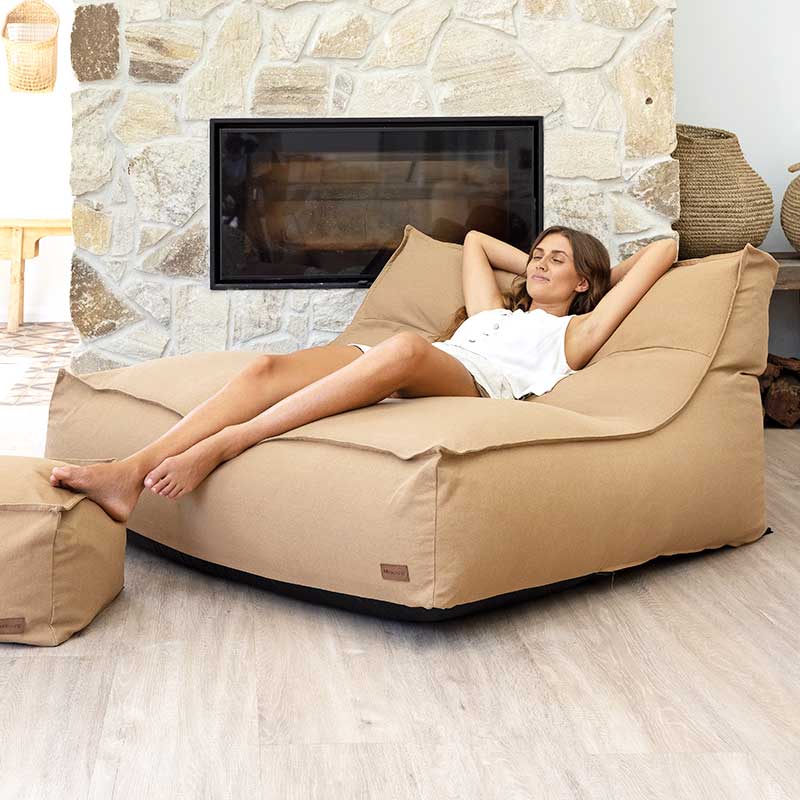 Double Seater Bean Bag – Washed Canvas Boss by Mooi Living