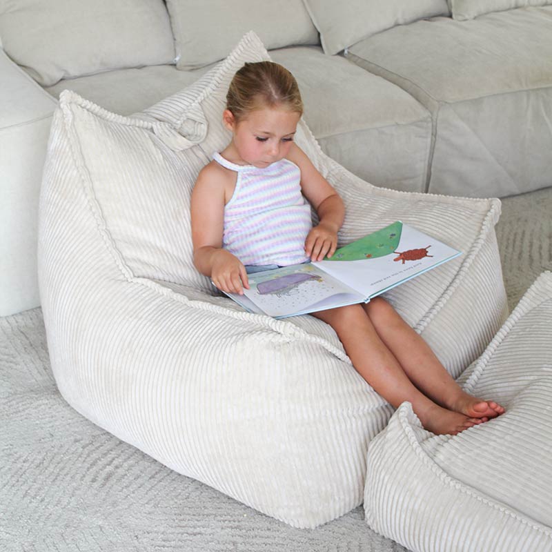 Mini Mooi Cord Bean Bag Chair – perfect for playrooms, reading nooks, or relaxed weekend vibes - Beige