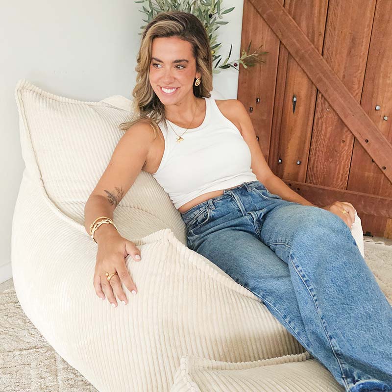 Mooi Cord Bean Bag Chair in Natural – cozy, corduroy seating in a soft neutral tone for relaxed indoor living