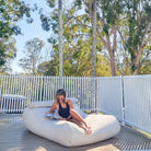 Luxury Outdoor Bean Bag – Nevaeh Sunbed Lounger Cover - Natural