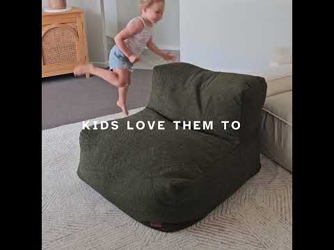 Hallie Bean Bag Chairs indoor style video – showcasing modern, curved seating for cozy interior spaces