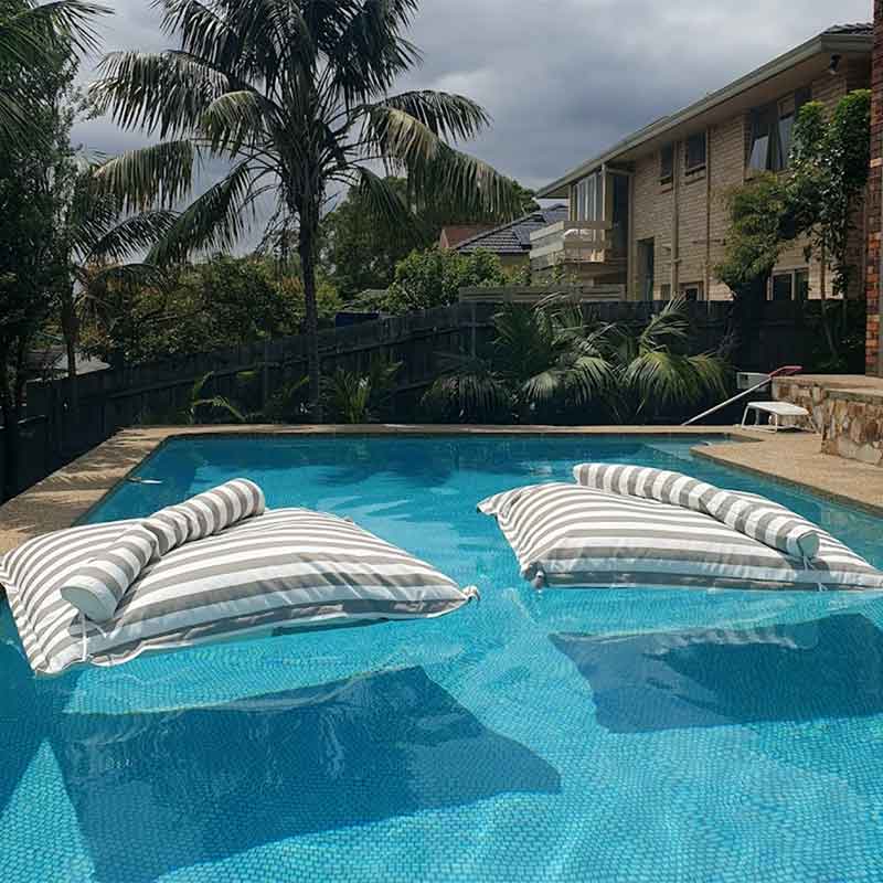 Santorini Bean Bag Pool Floats - Customer Pic