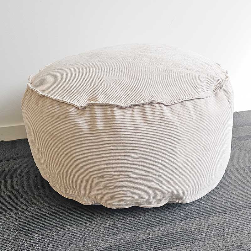 Mink - Round Corduroy Ottoman indoor bean bag – a stylish modern accent for any living space