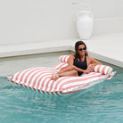 Santorini Luxury Bean Bag Pool Float indoor Bean Bag by Mooi Living in Blush Stripe