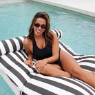 Oyster Black Stripe Santorini Bean Bag Float outdoor bean bag by Mooi Living