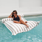 Luxe Floating Bean Bags - Santorini Float outdoor Bean Bag by Mooi Living  in Taupe Stripe