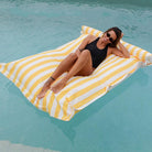 Floating Bean Bag in Yellow Stripe outdoor bean bag by Mooi Living – Luxury Pool Float for Adults