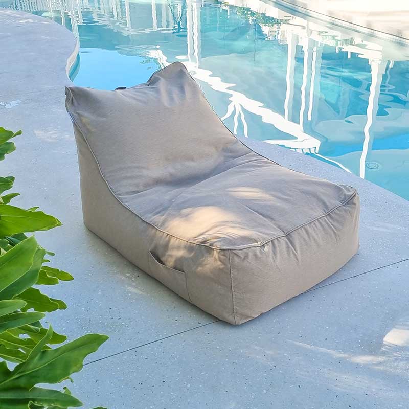 Taupe Lachlan Bean Bag Lounger - Indoor & Outdoor Bean Bag by Mooi Living