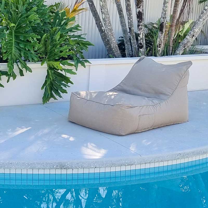 Taupe Lachlan Bean Bag Lounger - Indoors & outdoor Bean Bag by Mooi Living