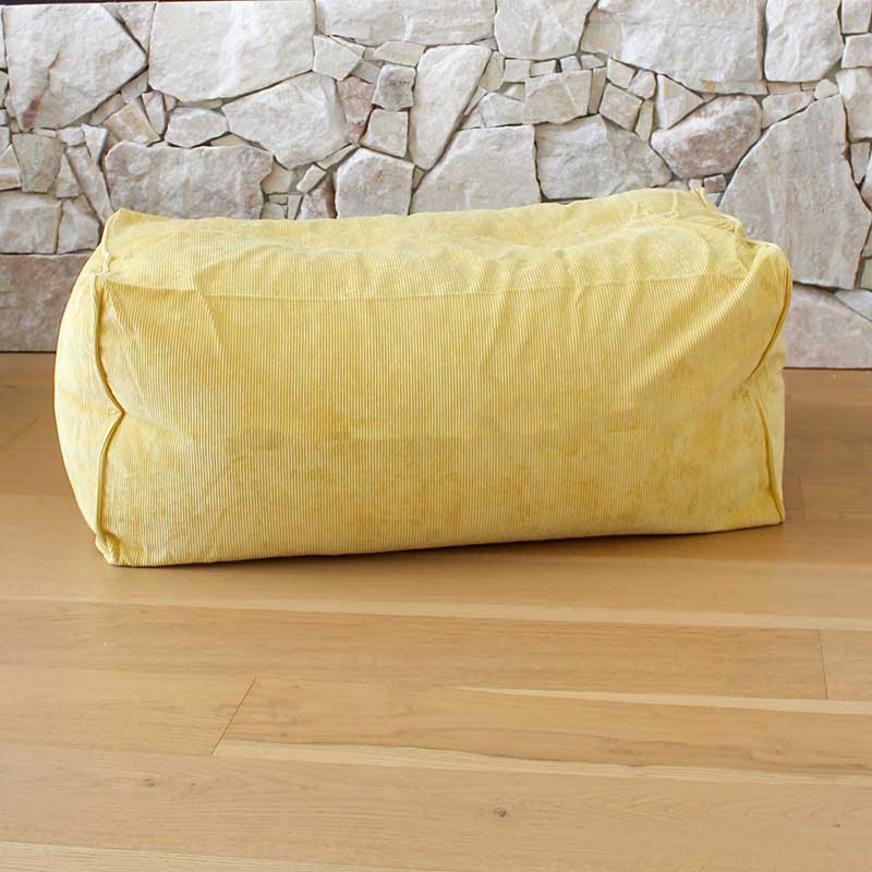 Yellow - Rectangle Corduroy Ottoman indoor bean bag – a stylish modern accent for any living space