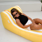Cójelo Sunlounger – Stripe Poolside Bean Bag in Olefin Fabric - Yellow Stripe